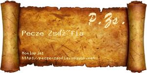 Pecze Zsófia névjegykártya